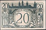 1918 AD., Germany, Weimar Republic, Bamberg (city), Notgeld, currency issue, 20 Mark, Geiger 28.02b. 52361 Reverse