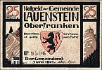 1921 AD., Germany, Weimar Republic, Lauenstein (municipality), Notgeld, collector series issue, 25 Pfennig, Grabowski/Mehl 775.1-2/2. 9506 Obverse 
