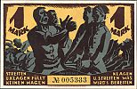 1921 AD., Germany, Weimar Republic, Glauchau (Liga zum Schutze der Deutschen Kultur), Notgeld, collector series issue, 1 Mark, Grabowski/Mehl 435.1-1/5. 005333 Reverse 