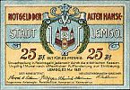 1921 AD., Germany, Weimar Republic, Lemgo (town), Notgeld, collector series issue, 25 Pfennig, Grabowski/Mehl 789.3a-2/3. E 002470 Obverse 