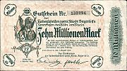 1923 AD., Germany, Weimar Republic, Leverkusen (Farbenfabriken vorm. Friedr. Bayer & Co.), Notgeld, currency issue, 10.000.000 Mark, Keller 3242e.2.3. 133294 Obverse 