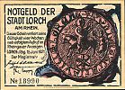1921 AD., Germany, Weimar Republic, Lorch (town), Notgeld, collector series issue, 25 Pfennig, Grabowski/Mehl 815.3a. 18990 Obverse 