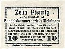 1920 AD., Germany, Weimar Republic, Meiningen (Handels- und Gewerbekammer), Notgeld, currency issue, 10 Pfennig, Grabowski M25.2b.2. 2 18813 Reverse