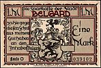 1922 AD., Germany, Weimar Republic, Belgard (city), Notgeld, collector series, Belgard cavalry issue, 1 Mark, Grabowski/Mehl 69.3a-4/5. O-039102 Obverse 