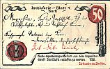 1921 AD., Germany, Weimar Republic, Mühlhausen in Thüringen (town), Notgeld, collector series issue, 50 Pfennig, Grabowski/Mehl 905.1a-4/5. Reverse