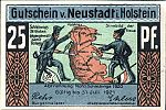 1921 AD., Germany, Weimar Republic, Neustadt in Holstein (town), Notgeld, collector series issue, 25 Pfennig, Grabowski/Mehl 963.1b-3/8. 20576 Obverse 