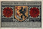 1921 AD., Germany, Weimar Republic, Neustettin (town), Notgeld, collector series issue, 75 Pfennig, Grabowski/Mehl 968.1-5/6. Obverse 