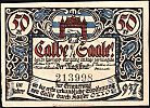1917 AD., Germany, 2nd Empire, Calbe an der Saale (city), Notgeld, collector series issue, 50 Pfennig, Grabowski/Mehl 213.4-1/6. 213998 Obverse