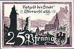 1921 AD., Germany, Weimar Republic, Oberwesel (town), Notgeld, collector series issue, 25 Pfennig, Grabowski/Mehl 1004.1-1/2. Reverse 