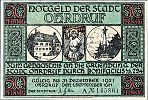 1921 AD., Germany, Weimar Republic, Ohrdruf (town), Notgeld, collector series issue, 50 Pfennig, Grabowski/Mehl 1012.4-1/6. 145861 Obverse 
