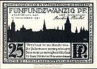 1921 AD., Germany, Weimar Republic, Paderborn (town), Notgeld, collector series, 25 Pfennig, Grabowski/Mehl 1043.6-1/5. Obverse 