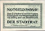 1920 AD., Germany, Weimar Republic, Passau (town), Notgeld, currency issue, 5 Pfennig, Grabowski P7.10a. Obverse 