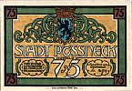 1921 AD., Germany, Weimar Republic, PÃ¶ssneck (town), Notgeld, collector series issue, 75 Pfennig, Grabowski/Mehl 1066.2-3/3. Obverse 