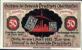 1921 AD., Germany, Weimar Republic, Przyschetz (municipality), Notgeld, collector series issue, 50 Pfennig, Grabowski/Mehl 1080.2-1/2. Obverse 