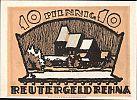 1922 AD., Germany, Weimar Republic, Rehna (town), Notgeld, collector series issue, 10 Pfennig, Grabowski/Mehl 1109.2-1/3. Reverse 