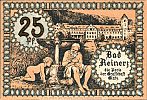 1921 AD., Germany, Weimar Republic, Bad Reinerz (town), Notgeld, collector series issue, 25 Pfennig, Grabowski/Mehl 1111.1-3/13. Reverse 