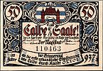 1917 AD., Germany, 2nd Empire, Calbe an der Saale (city), Notgeld, collector series issue, 50 Pfennig, Grabowski/Mehl 213.4-3/6. 110463 Obverse 