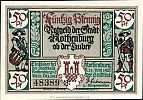 1921 AD., Germany, Weimar Republic, Rothenburg ob der Tauber (town), Notgeld, collector series issue, 50 Pfennig, Grabowski/Mehl 1142.2a-2/6. 48389 Obverse 