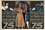 1921 AD., Germany, Weimar Republic, Rothenburg ob der Tauber (town), Notgeld, collector series issue, 75 Pfennig, Grabowski/Mehl 1142.4-1/4. 70224 Reverse 