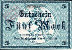 1918 AD., Germany, Weimar Republic, Rudolstadt (town), Notgeld, currency issue, 5 Mark, Geiger 456.01b. 09589 Obverse 