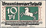 1921 AD., Germany, Weimar Republic, Free State of Brunswick, Braunschweigische Staatsbank, Notgeld, collector series issue, 10 Pfennig, Grabowski/Mehl 155.4a. Obverse
