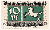 1921 AD., Germany, Weimar Republic, Free State of Brunswick, Braunschweigische Staatsbank, Notgeld, collector series issue, 10 Pfennig, Grabowski/Mehl 155.3a. Obverse