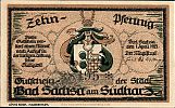 1921 AD., Germany, Weimar Republic, Bad Sachsa (town), Notgeld, collector series issue, 10 Pfennig, Grabowski/Mehl 1157.2-1/4. 38495 Obverse