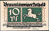 1921 AD., Germany, Weimar Republic, Free State of Brunswick, Braunschweigische Staatsbank, Notgeld, collector series issue, 10 Pfennig, Grabowski/Mehl 155.2c. Obverse