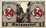 1921 AD., Germany, Weimar Republic, Salzwedel (town), Notgeld, collector series issue, 50 Pfennig, Grabowski/Mehl 1162.2a-4/6. 014683 Reverse