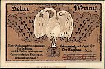 1921 AD., Germany, Weimar Republic, Schwanebeck (town), Notgeld, collector series issue, 10 Pfennig, Grabowski/Mehl 1206.1-1/4. 48546 Obverse