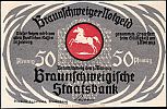 1921 AD., Germany, Weimar Republic, Free State of Brunswick, Braunschweigische Staatsbank, Notgeld, collector series issue, 50 Pfennig, Grabowski/Mehl 155.3h. Obverse