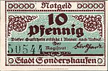 1921 AD., Germany, Weimar Republic, Sondershausen (town), Notgeld, collector series issue, 10 Pfennig, Grabowski/Mehl 1241.2a. 50544 Obverse 