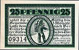 1920 AD., Germany, Weimar Republic, Speicher (municipality), Notgeld, currency issue, 25 Pfennig, Grabowski S93.1a. 09314 Obverse 