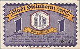 1921 AD., Germany, Weimar Republic, Steinheim (Westfalen) (town), Notgeld, collector series issue, 1 Mark, Grabowski/Mehl 1263.1a-3/3. 08142 Obverse 