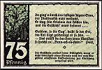 1921 AD., Germany, Weimar Republic, Benneckenstein (city), Notgeld, collector series issue, 75 Pfennig, Grabowski/Mehl 73.1-5/5. Reverse 