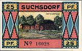 1921 AD., Germany, Weimar Republic, Suchsdorf (municipality), Notgeld, contemporary fake, 25 Pfennig, Grabowski/Mehl 1291.1a-3/8. 16028 Reverse 