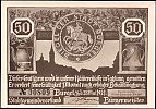 1921 AD., Germany, Weimar Republic, BÃ¼rgel (city), Notgeld, collector series issue, 50 Pfennig, Grabowski/Mehl 201.1a-4/6. 00809 Obverse 