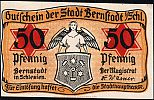 1920 AD., Germany, Weimar Republic, Bernstadt in Schlesien (city), Notgeld, currency issue, 50 Pfennig, Grabowski B36.1c. Obverse 