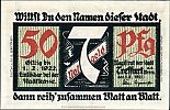 1921 AD., Germany, Weimar Republic, Treffurt (town), Notgeld, collector series issue, 50 Pfennig, Grabowski/Mehl 1338.1-1/7. Obverse 