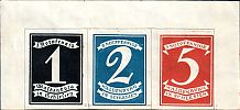 1921 AD., Germany, Weimar Republic, Waldenburg in Schlesien (town), Notgeld, collector series issue, 1, 2 and 5 Pfennig, Grabowski/Mehl 1371.11-1/3, 2/3, 3/3. Obverse 