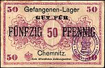 1914-1918 AD., Germany, 2nd Empire, Chemnitz POW Camp WWI, 50 Pfennig, Tieste CHMZ.05.30 Obverse