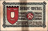 1919 AD., Germany, Weimar Republic, Wesel (town), Notgeld, currency issue, 50 Pfennig, Grabowski W31.3d. 236518 Reverse 