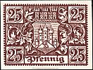 1921 AD., Germany, Weimar Republic, Bischofsheim vor der RhÃ¶n (city), Notgeld, collector series issue, 25 Pfennig, Grabowski/Mehl 107.1-2/2. Reverse 