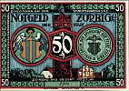 1921 AD., Germany, Weimar Republic, ZÃ¶rbig (town), Notgeld, collector series issue, 50 Pfennig, Grabowski/Mehl 1475.4b-7/10. Obverse 