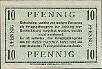 1914-1918 AD., Germany, 2nd Empire, Zossen-Halbmondlager POW Camp WWI, 10 Pfennig, Tieste 05.03. Reverse 