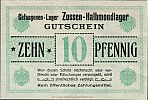 1914-1918 AD., Germany, 2nd Empire, Zossen-Halbmondlager POW Camp WWI, 10 Pfennig, Tieste 05.03. Obverse 