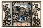 1921 AD., Germany, Weimar Republic, Bischofsheim vor der RhÃ¶n (city), Notgeld, collector series issue, 50 Pfennig, Grabowski/Mehl 107.3-3/4. 43428 Reverse 