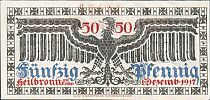 1917 AD., Germany, 2nd Empire, Heilbronn (town), Notgeld, collector issue, 50 Pfennig, Grabowski H21.4b. 04901 Reverse 