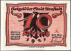 1921 AD., Germany, Weimar Republic, Arnstadt (city), Notgeld, collector series issue, 10 Pfennig, Grabowski/Mehl 43.1-1/6. Obverse