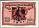 1921 AD., Germany, Weimar Republic, Arnstadt (city), Notgeld, collector series issue, 10 Pfennig, Grabowski/Mehl 43.1-2/6. Obverse